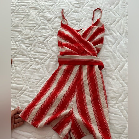 Red and White Romper - Picture 1 of 2